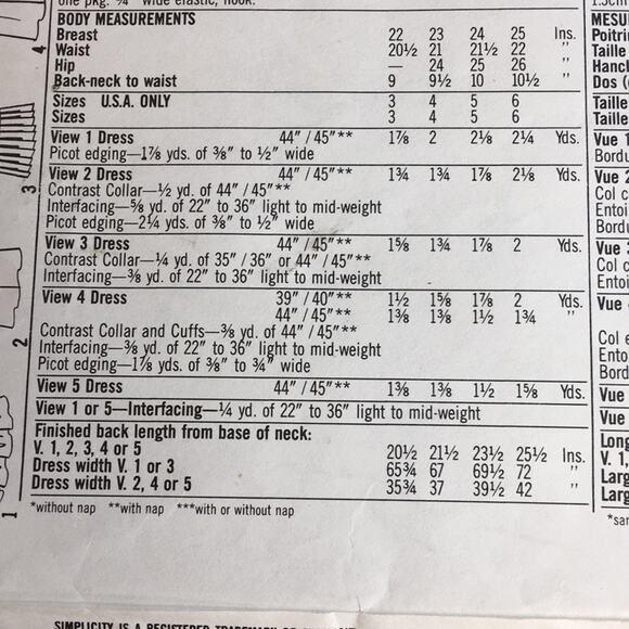 Vintage 1988 Simplicity Sewing Pattern 8823 Girl's Dress Size 4 - Picture 11 of 12